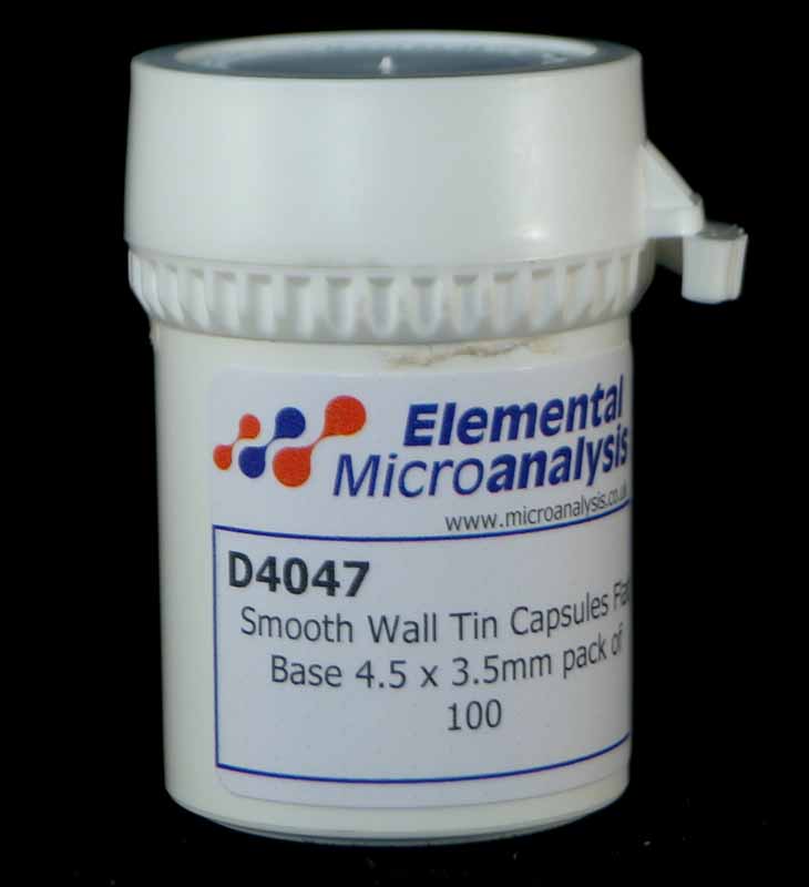 Smooth Wall Tin Capsules Flat Base 4.5 x 3.5mm pack of 100